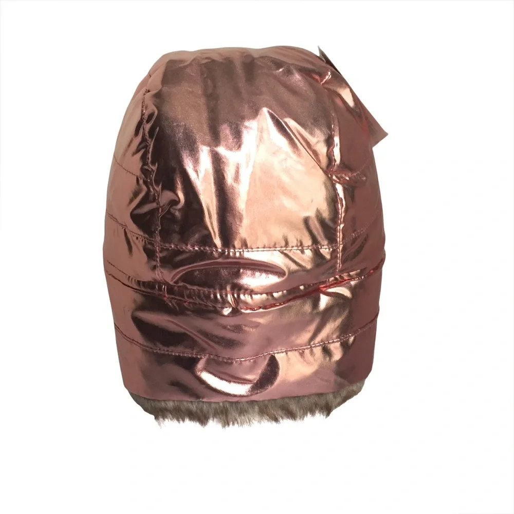SWISS TECH Pink Metallic Winter Trapper Hat